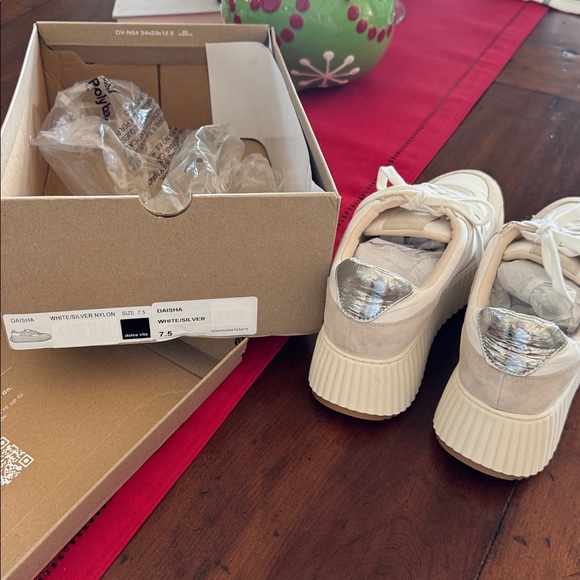 Dolce Vita White and Silver Sneakers - Picture 3 of 4